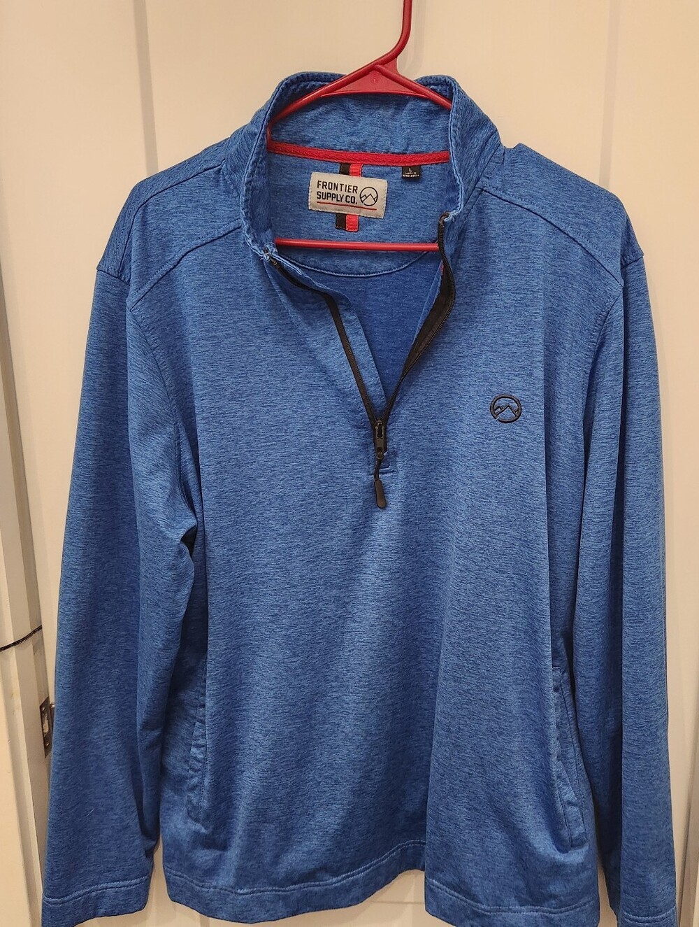 Men's Heathered Blue Quarter-Zip Shirt Jacket
